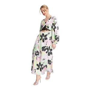 Asos maxi dress size 8 medium pink tropical lace cutout vaca Rio pastel